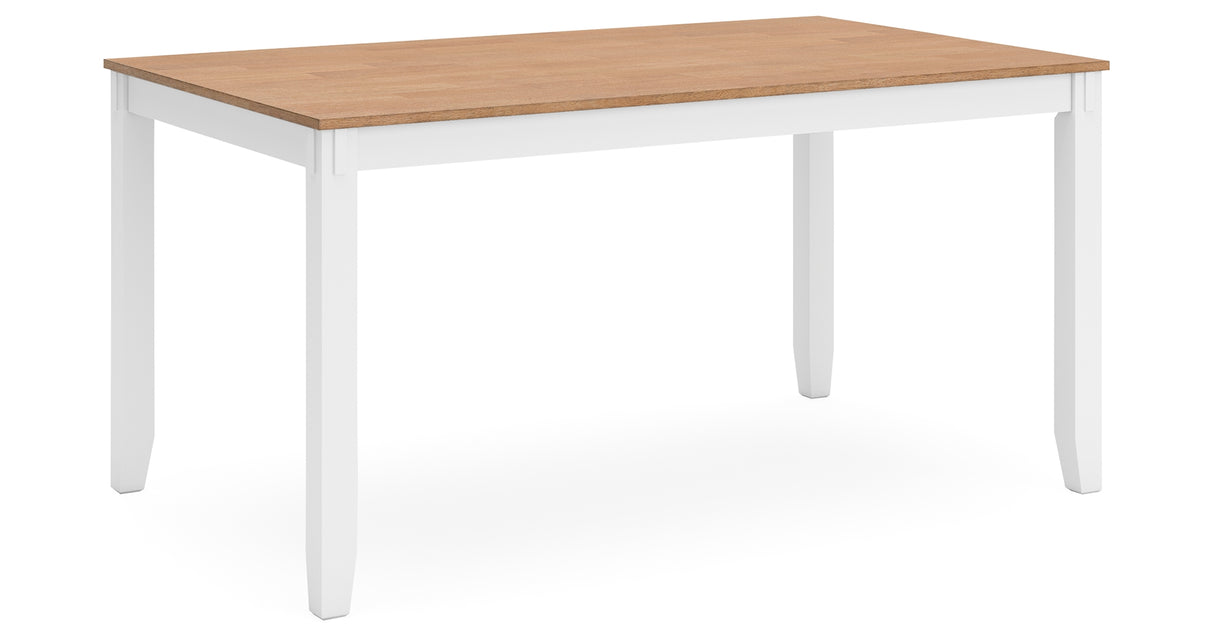 Gesthaven Natural/White Dining Table with 4 Chairs and Bench from Ashley Furniture - Luna Furniture