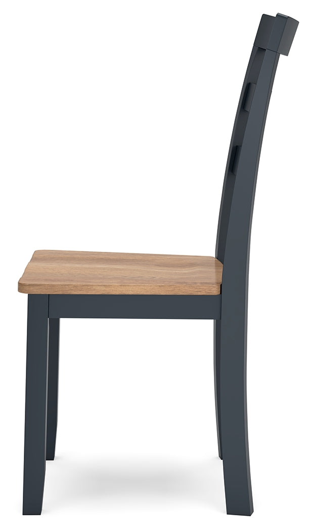 Gesthaven Natural/Blue Dining Table and 4 Chairs from Ashley Furniture - Luna Furniture