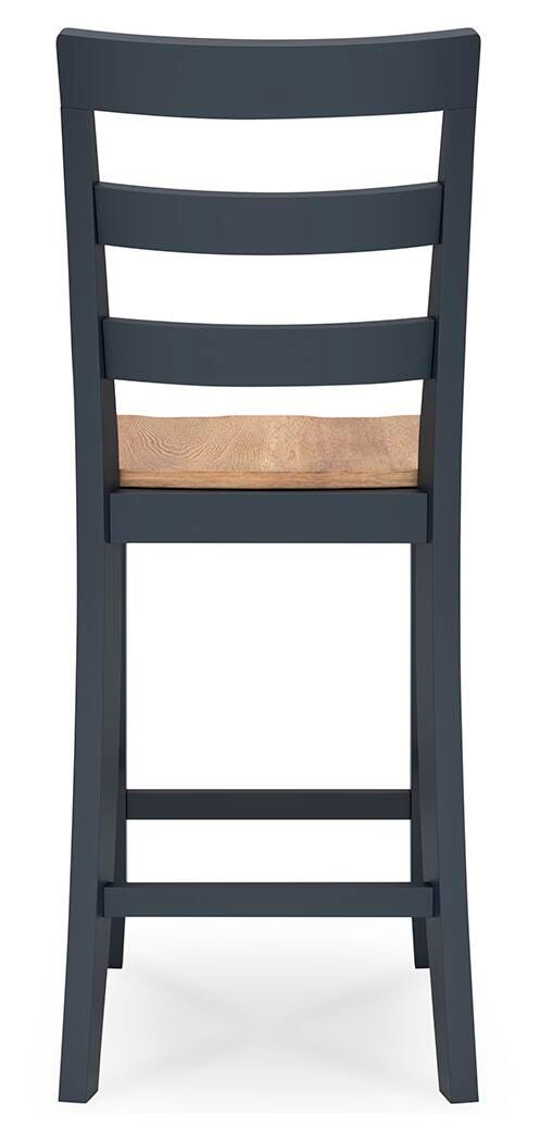 Gesthaven Natural/Blue Counter Height Barstool, Set of 2 from Ashley Furniture - Luna Furniture