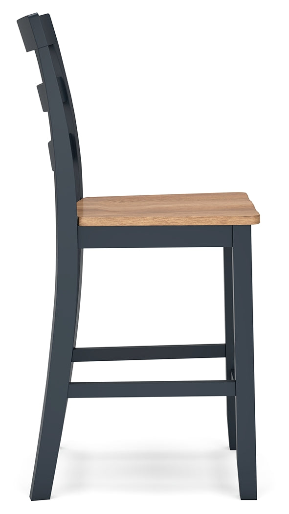 Gesthaven Counter Height Dining Table and 4 Barstools in Natural/Blue from Ashley - Luna Furniture