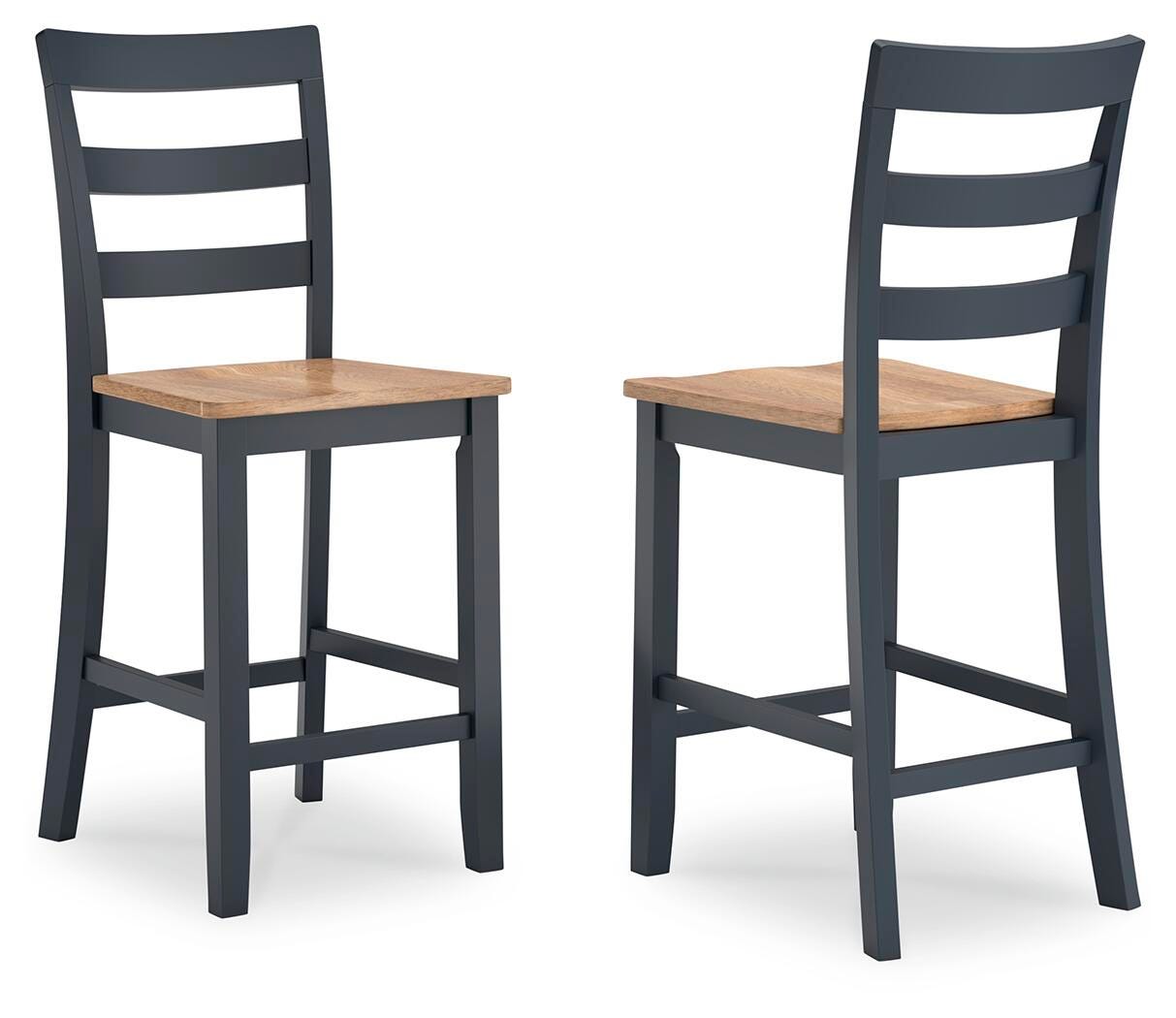 Gesthaven Natural/Blue Counter Height Barstool, Set of 2 from Ashley - Luna Furniture