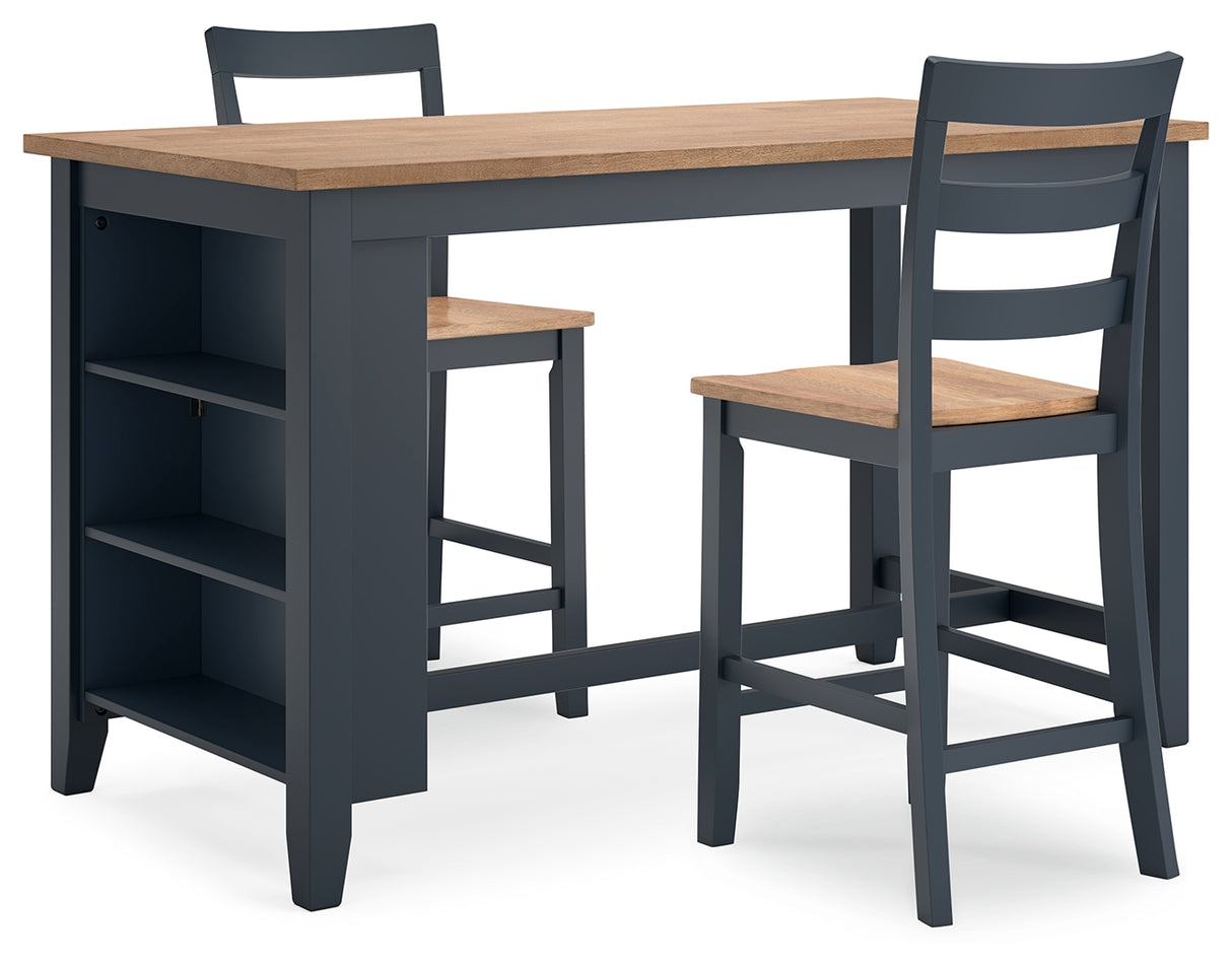 Gesthaven Counter Height Dining Table and 4 Barstools in Natural/Blue from Ashley - Luna Furniture