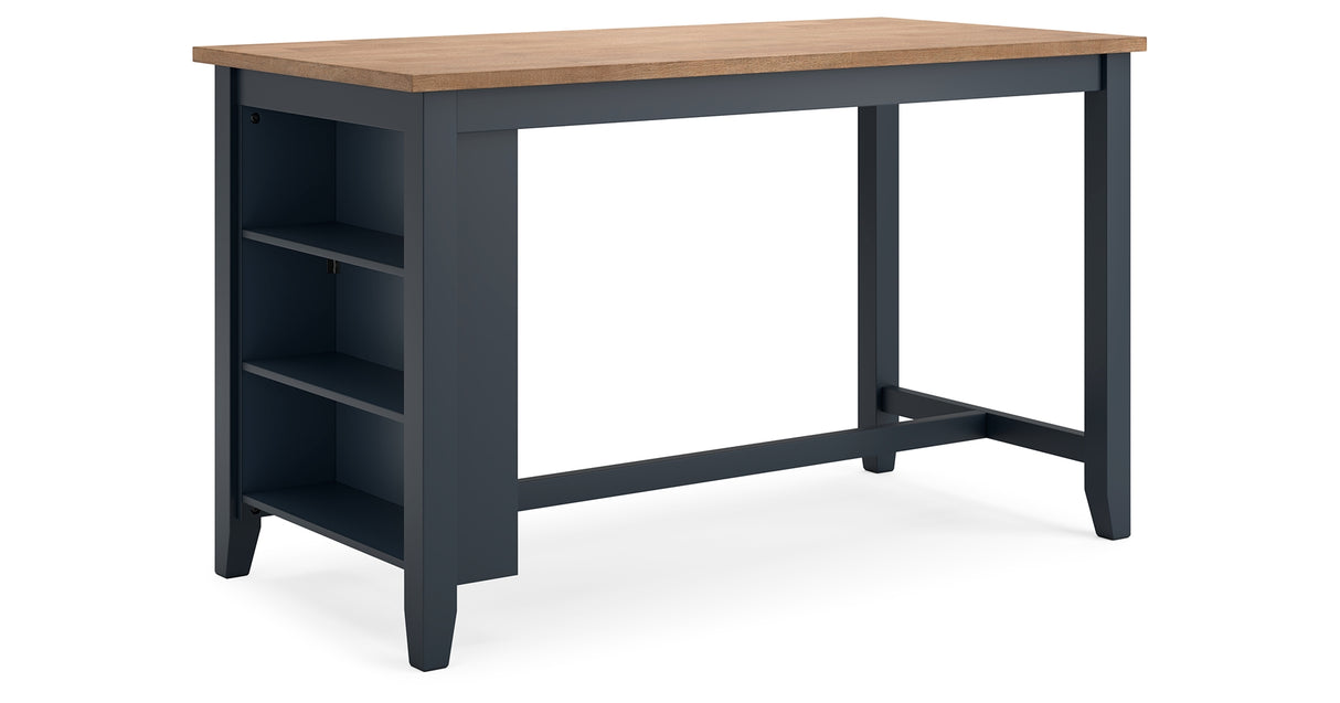 Gesthaven Natural/Blue Counter Height Dining Table from Ashley - Luna Furniture