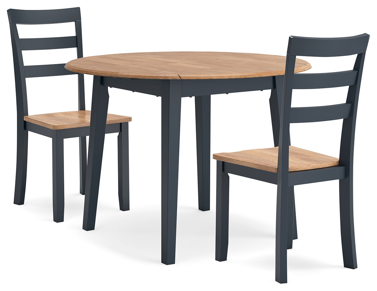 Gesthaven Natural/Blue Dining Table and 4 Chairs from Ashley Furniture - Luna Furniture