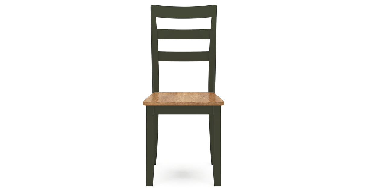 Gesthaven Natural/Green Dining Table and 2 Chairs from Ashley - Luna Furniture