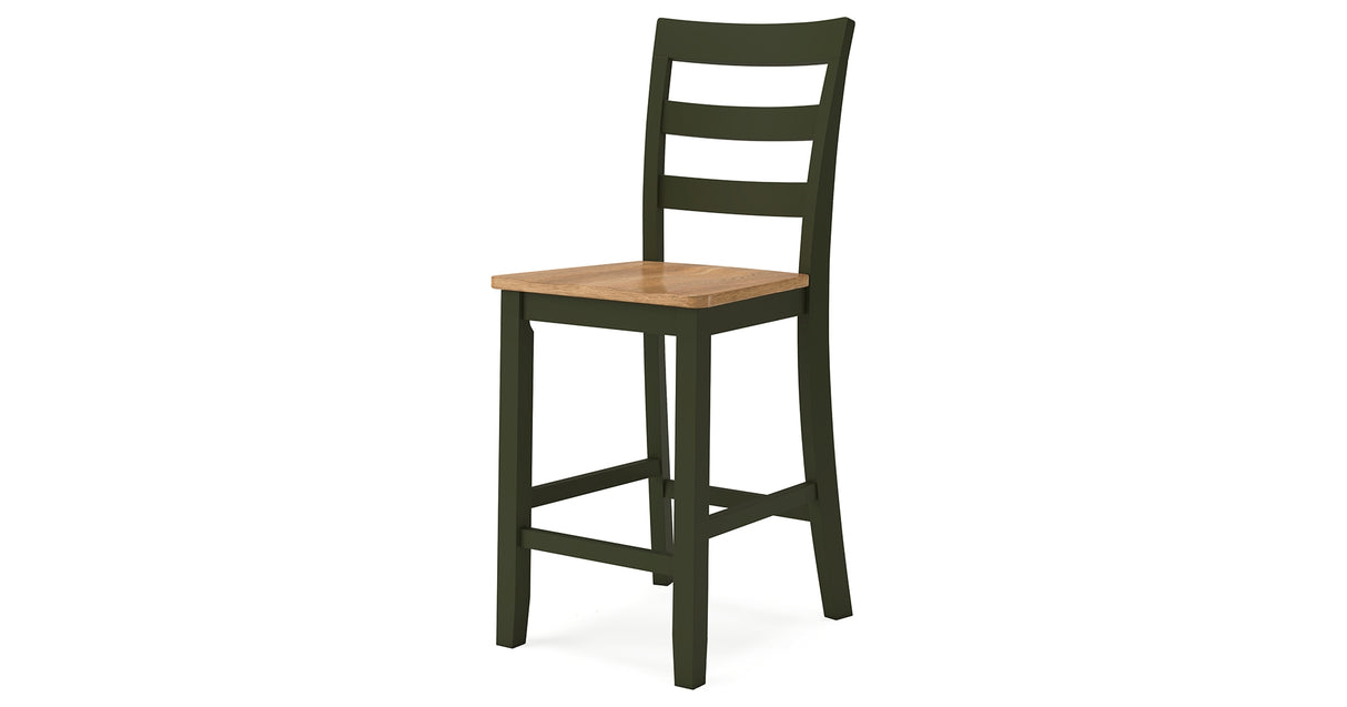 Gesthaven Natural/Green Counter Height Dining Table and 2 Barstools from Ashley - Luna Furniture