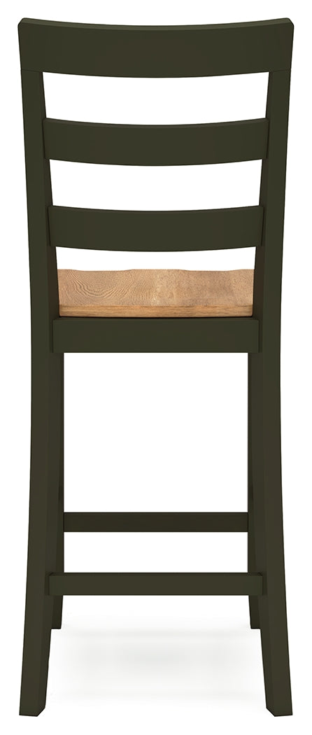 Gesthaven Natural/Green Counter Height Dining Table and 4 Barstools from Ashley - Luna Furniture