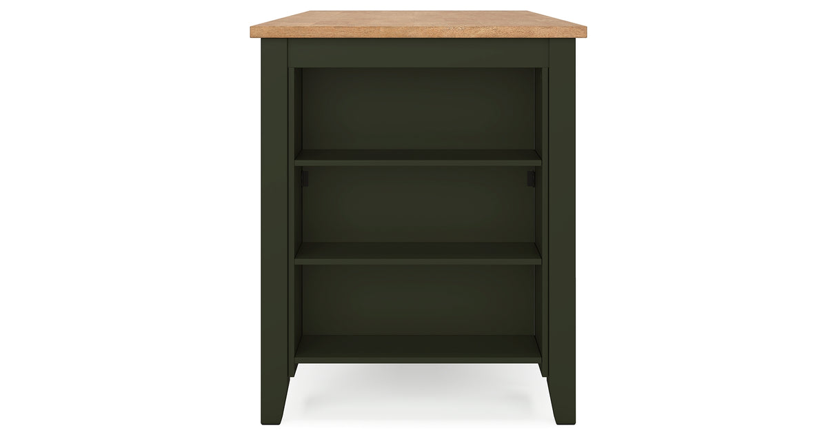 Gesthaven Natural/Green Counter Height Dining Table and 2 Barstools from Ashley - Luna Furniture