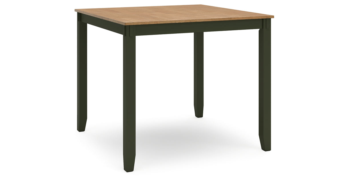 Gesthaven Natural/Green Counter Height Dining Table and 4 Barstools from Ashley Furniture - Luna Furniture