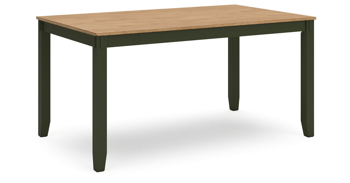 Gesthaven Natural/Green Dining Table with 4 Chairs and Bench from Ashley Furniture - Luna Furniture