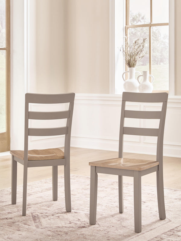 Harperfeld Natural/Gray Dining Chair, Set of 2