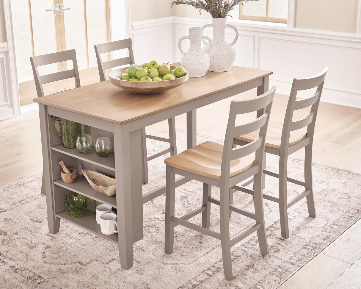 Harperfeld Natural/Gray Counter Height Dining Table from Ashley - Luna Furniture