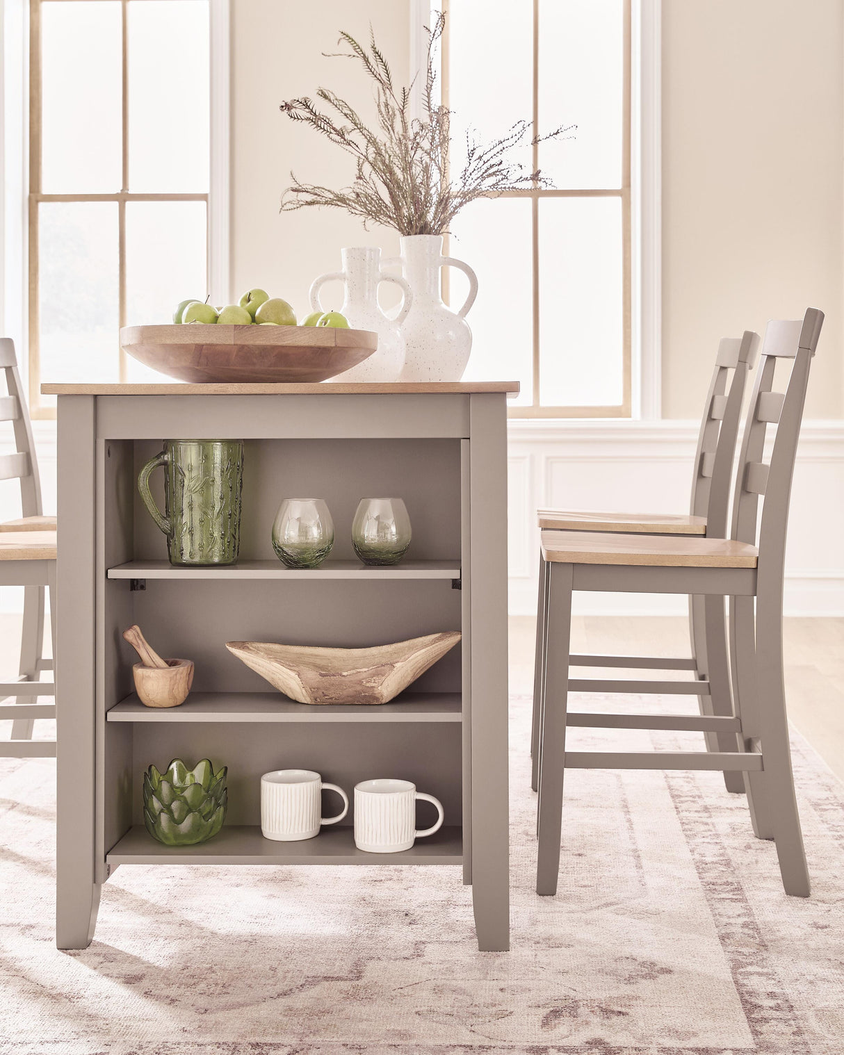 Harperfeld Natural/Gray Counter Height Dining Table from Ashley - Luna Furniture