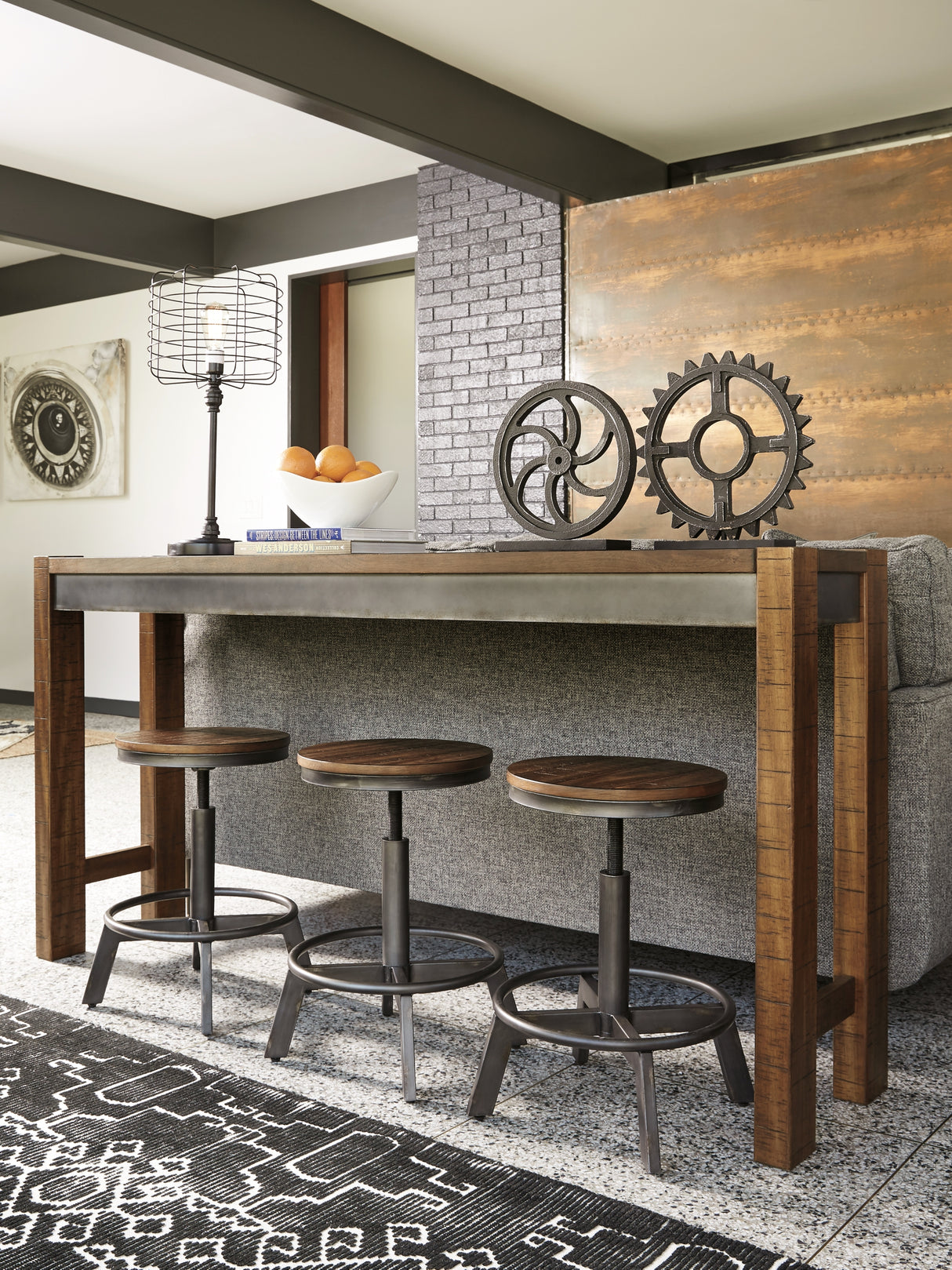 Torjin 2-Piece Bar Stool in Brown/Gray from Ashley Furniture - Luna Furniture