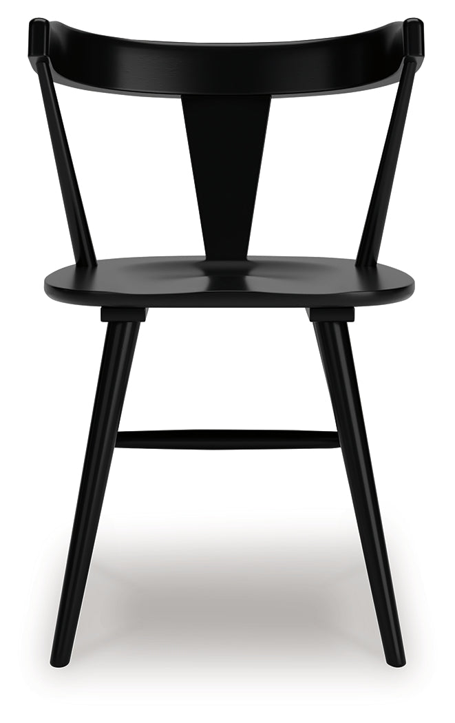 Gretlynn Dining Table and 4 Chairs in Black/Natural from Ashley Furniture - Luna Furniture