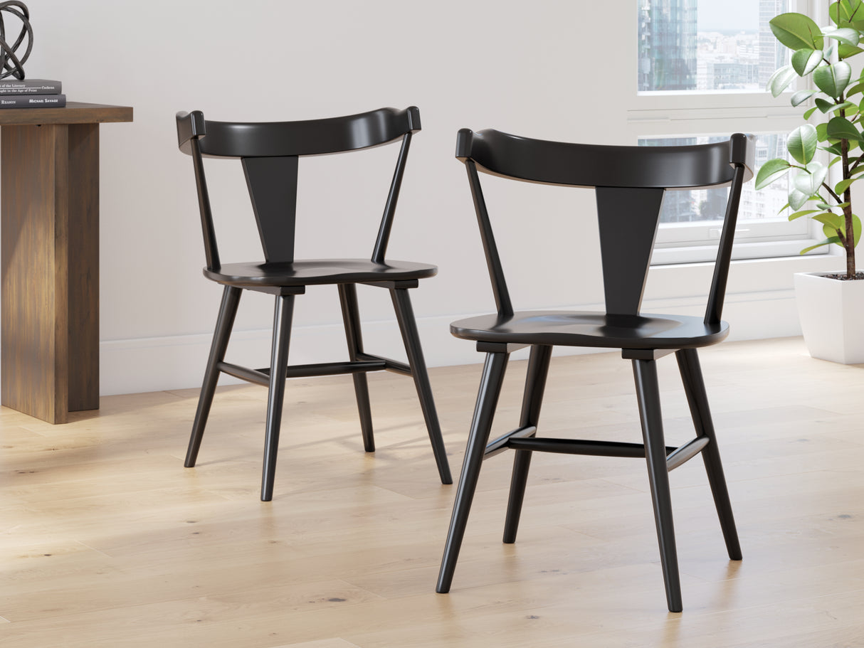 Gretlynn Dining Table and 6 Chairs in Black/Natural from Ashley Furniture - Luna Furniture
