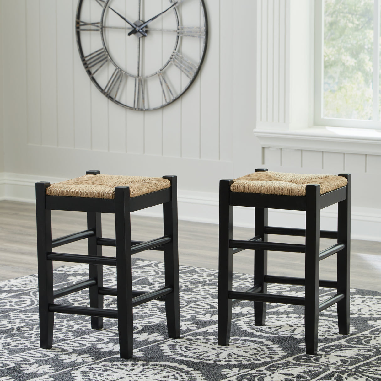 Mirimyn Black Counter Height Bar Stool, Set of 2 from Ashley - Luna Furniture