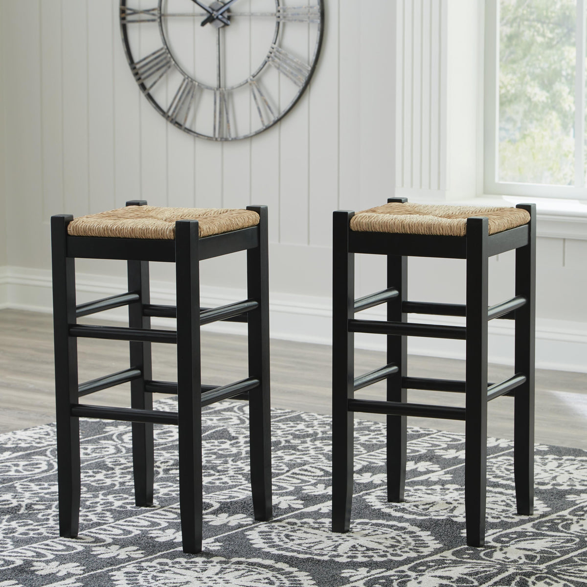 Mirimyn Black Bar Height Barstool, Set of 2 from Ashley Furniture - Luna Furniture