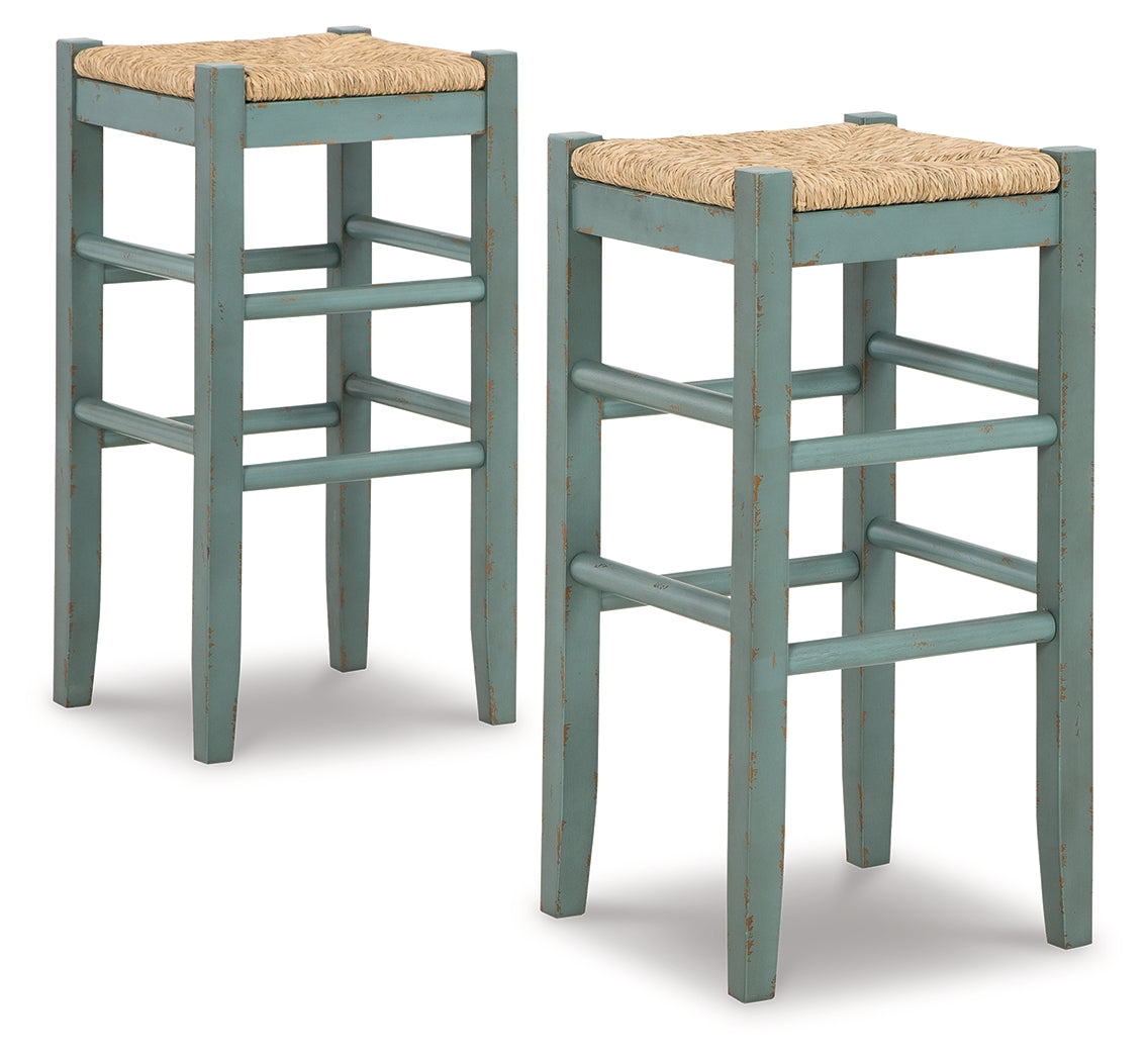 Mirimyn Teal Bar Height Barstool, Set of 2 from Ashley - Luna Furniture