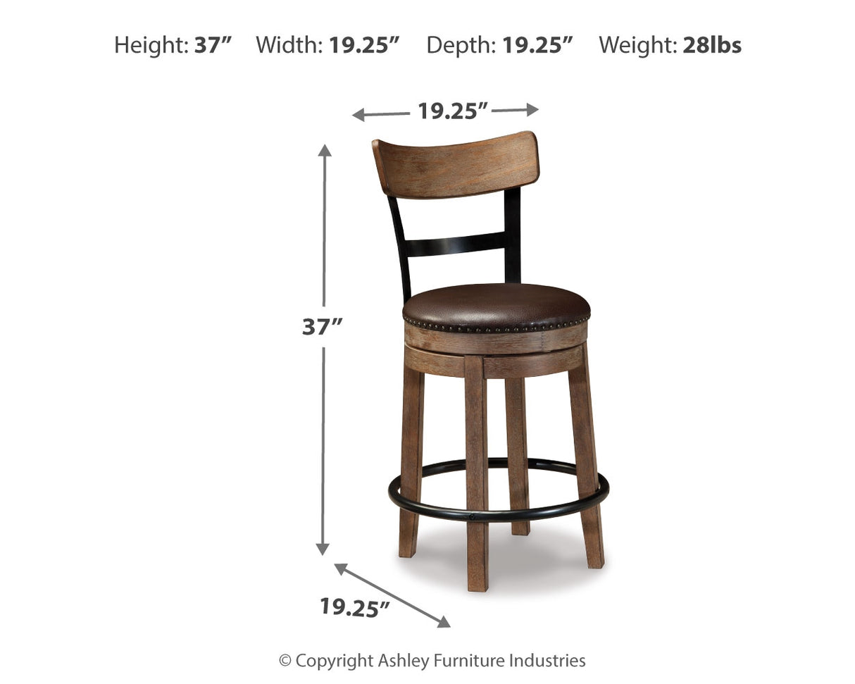 Pinnadel Light Brown Counter Height Barstool from Ashley Furniture - Luna Furniture