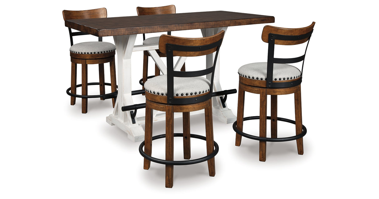 Valebeck Counter Height Dining Table and 4 Barstools in Brown from Ashley Furniture - Luna Furniture