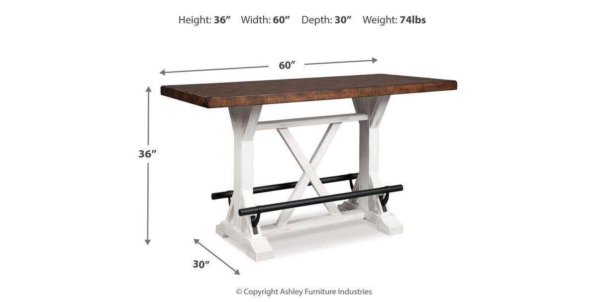 Valebeck Counter Height Dining Table and 8 Barstools from Ashley - Luna Furniture