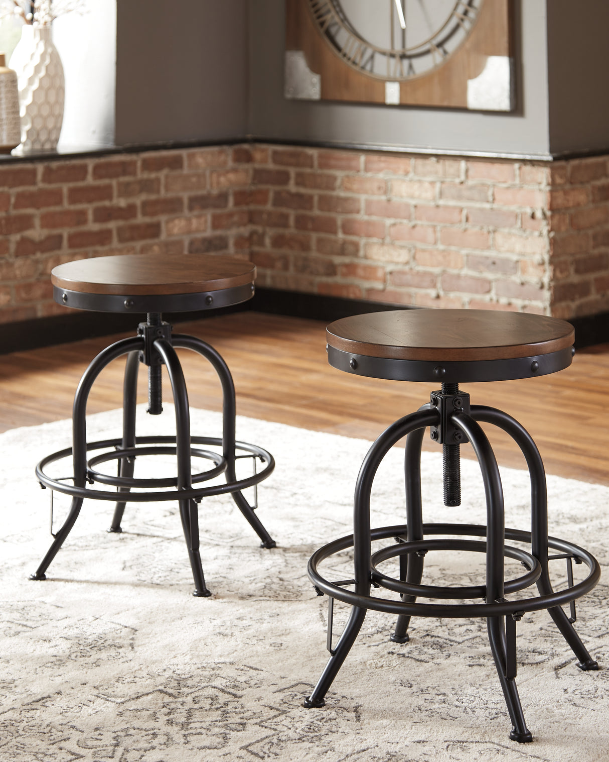 Valebeck Brown/Black Counter Height Barstool, Set of 2 from Ashley - Luna Furniture