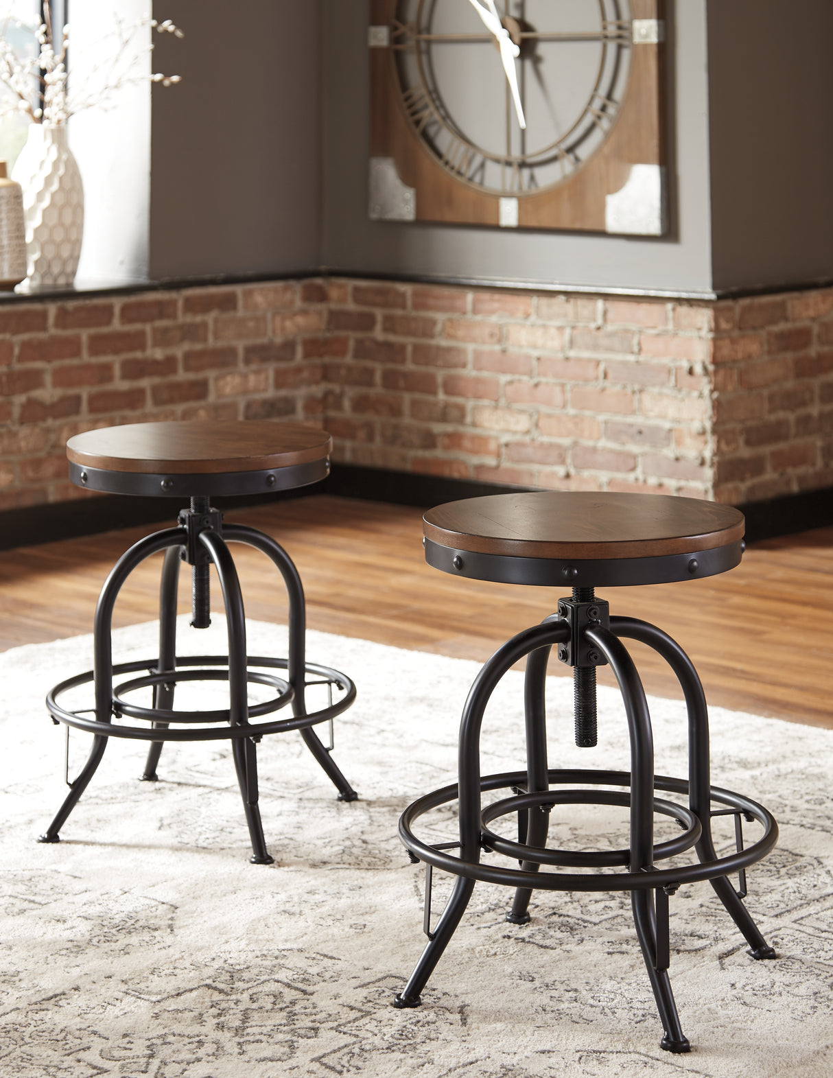 Valebeck White/Brown 5-Piece Counter Height Set w/ Stools from Ashley Furniture - Luna Furniture
