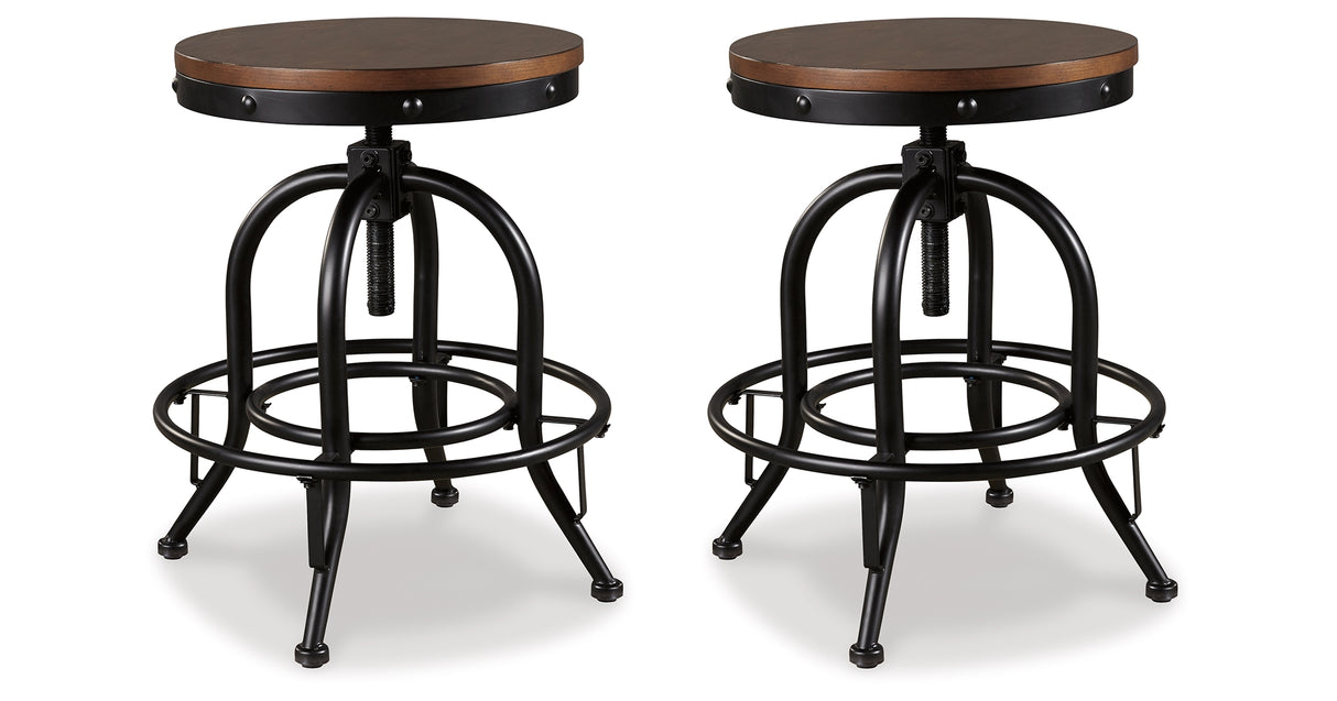 Valebeck Brown/Black Counter Height Barstool, Set of 2 from Ashley Furniture - Luna Furniture