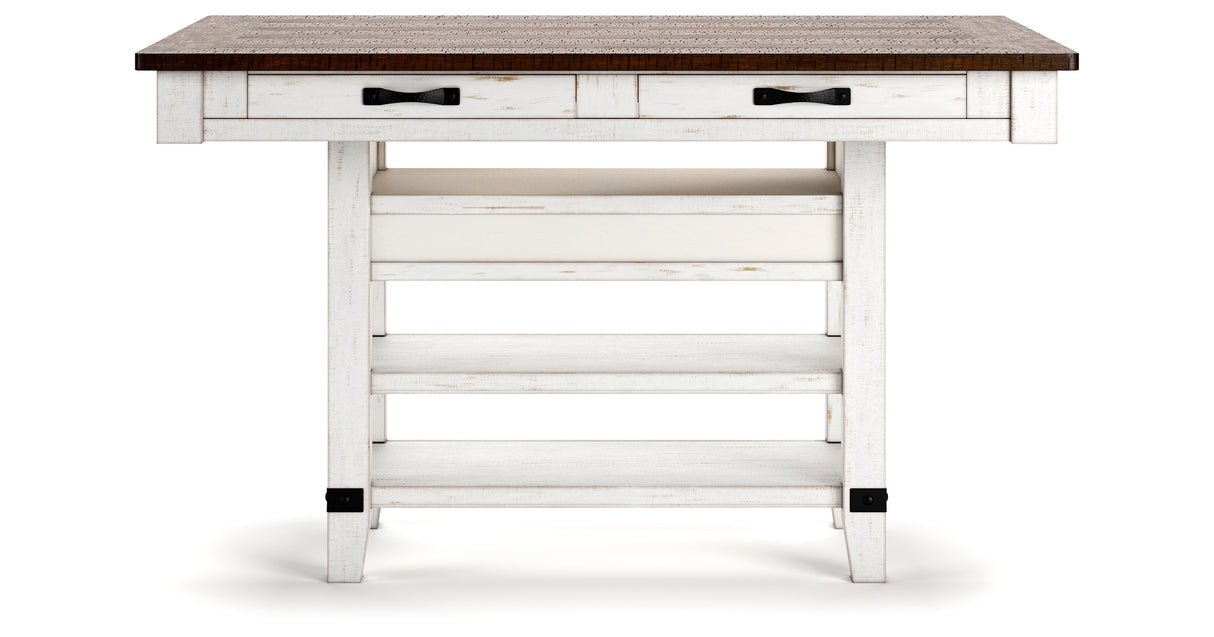 Valebeck White/Brown Counter Height Dining Table from Ashley - Luna Furniture