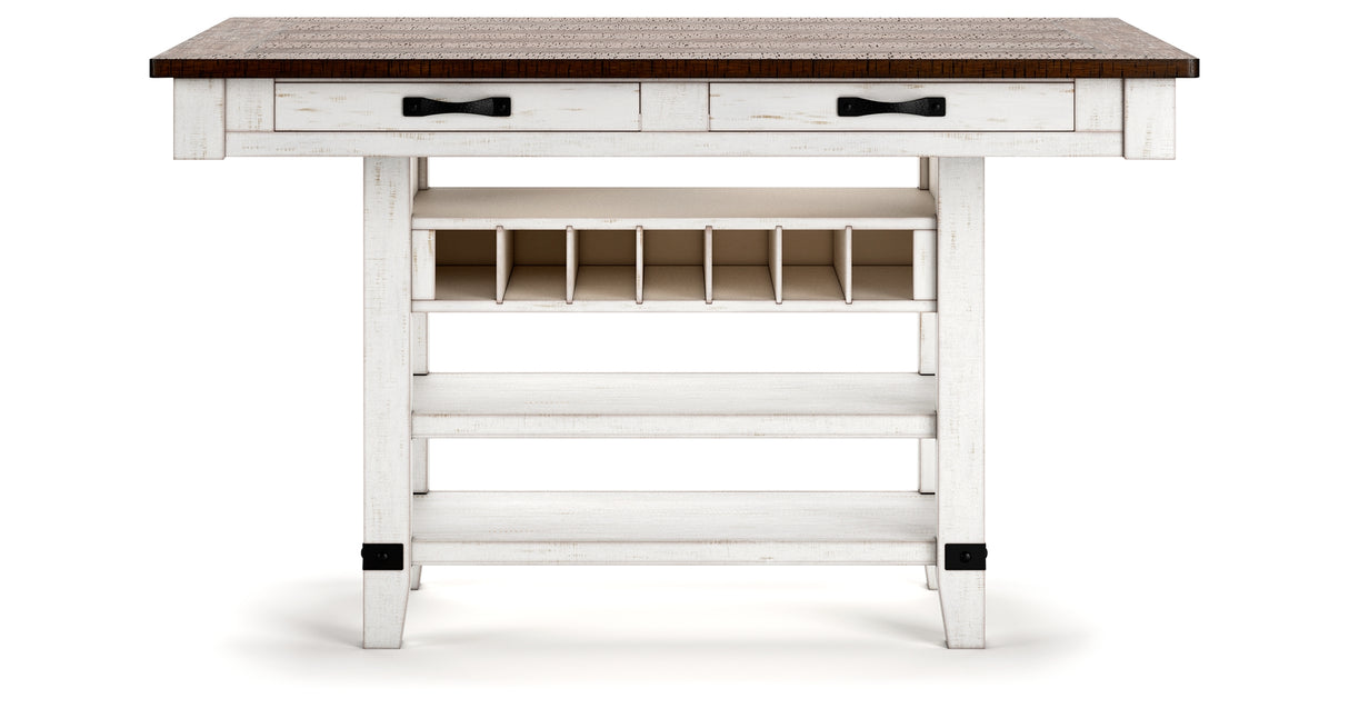 Valebeck White/Brown Multi Counter Height Dining Table and 4 Barstools from Ashley Furniture - Luna Furniture