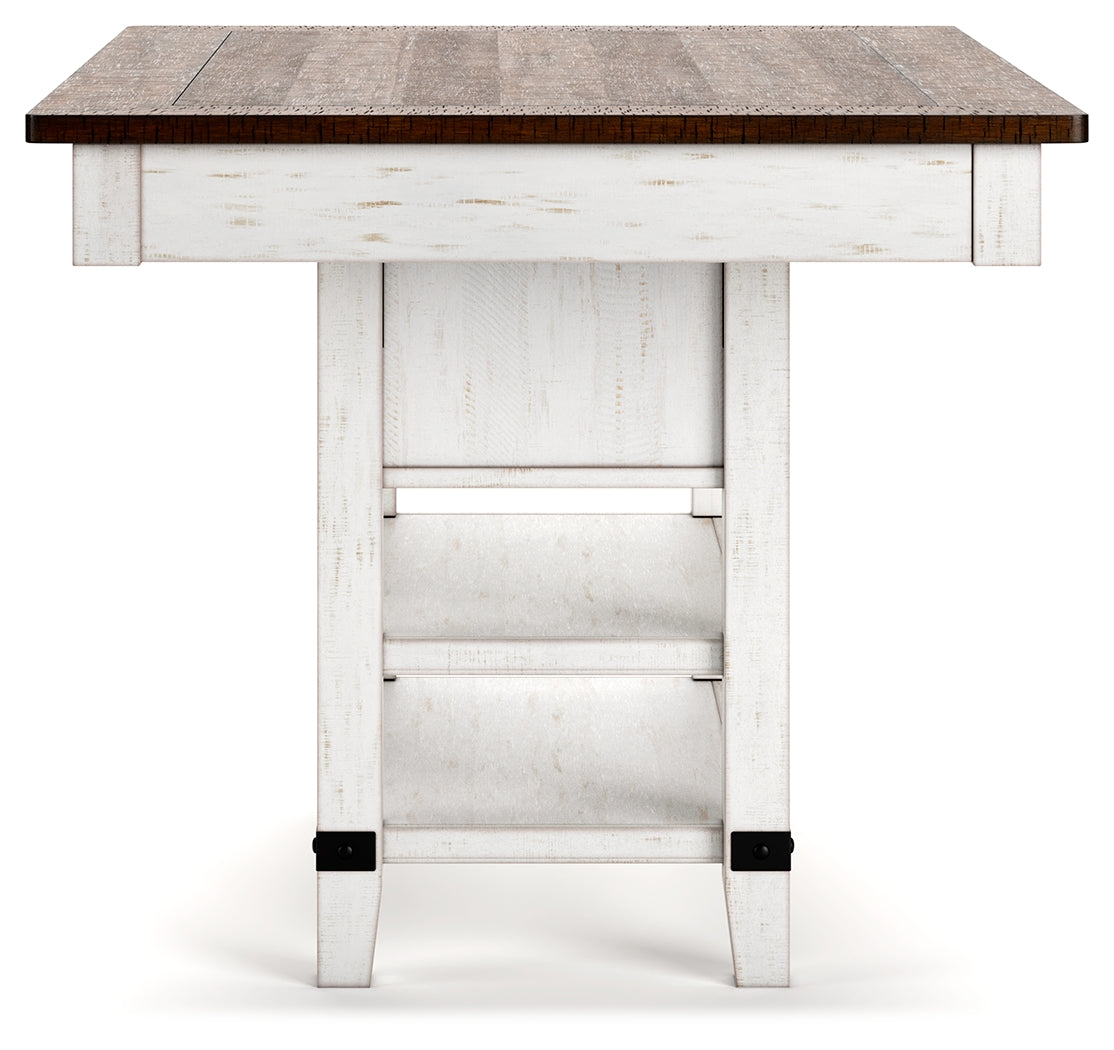 Valebeck White/Brown Multi Counter Height Dining Table and 4 Barstools from Ashley Furniture - Luna Furniture
