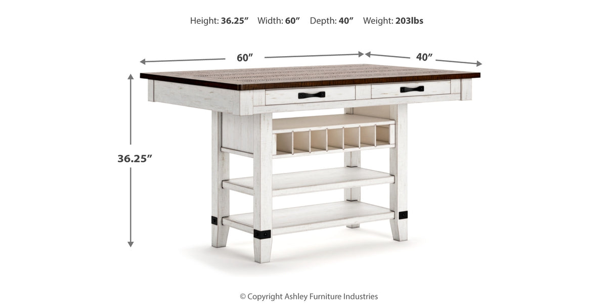 Valebeck Counter Height Dining Table and 6 Chairs