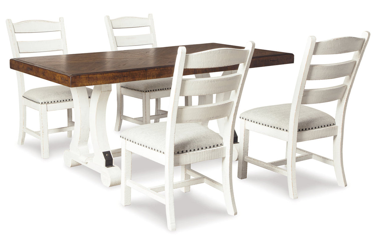 Valebeck Beige/White Dining Table and 4 Chairs from Ashley Furniture - Luna Furniture