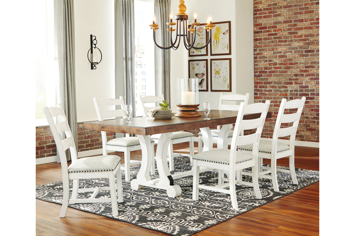 Valebeck Beige/White Dining Table and 6 Chairs from Ashley Furniture - Luna Furniture