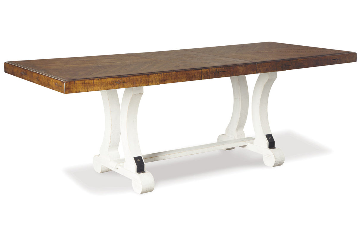 Valebeck Beige/White Dining Table and 4 Chairs from Ashley Furniture - Luna Furniture