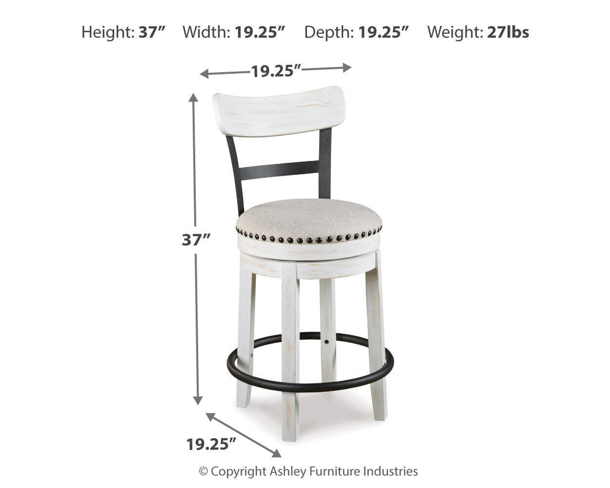 Valebeck White/Brown Counter Height Dining Table and 8 Barstools from Ashley Furniture - Luna Furniture