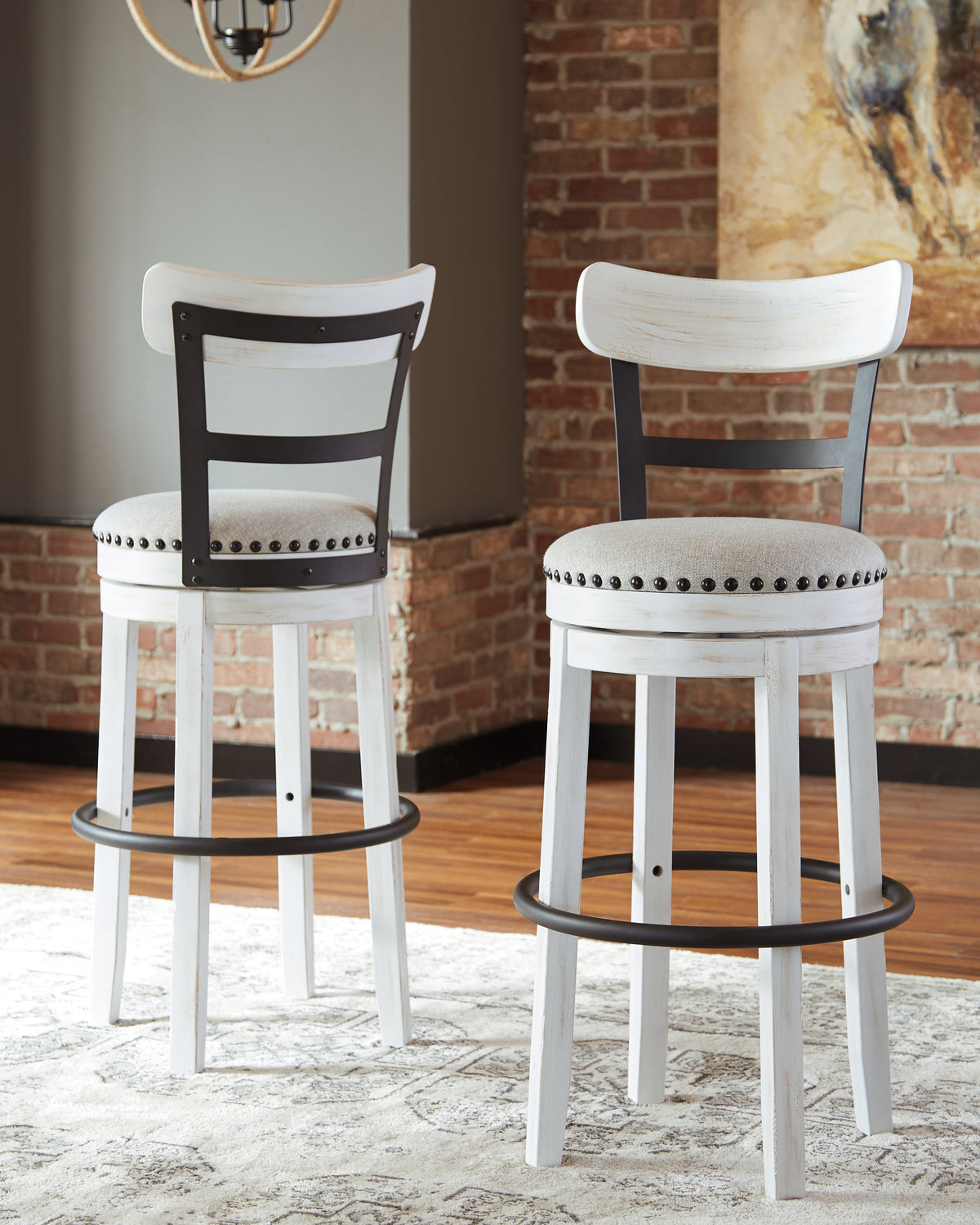 Valebeck White Bar Height Barstool from Ashley Furniture - Luna Furniture