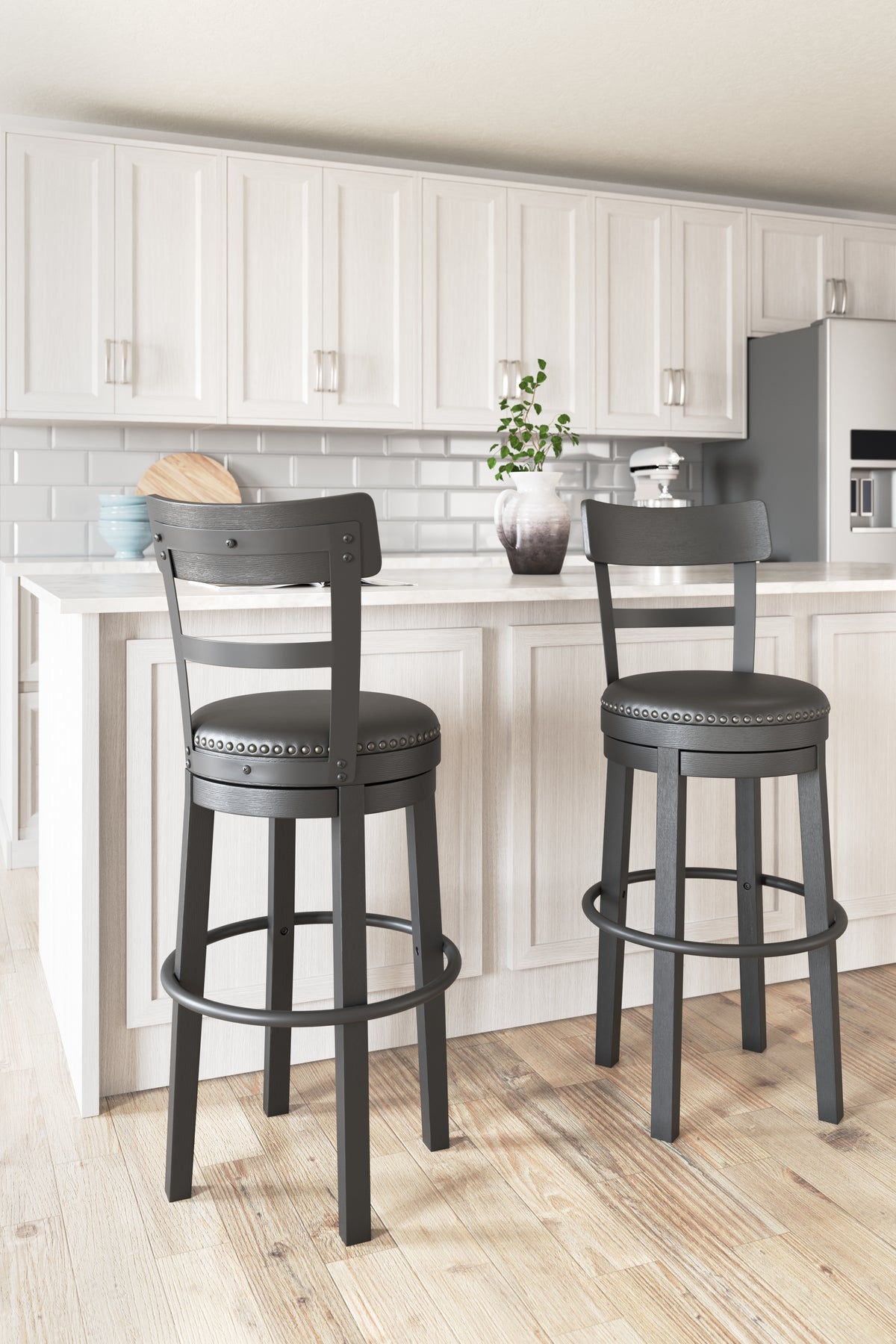 Valebeck Black Bar Height Barstool from Ashley Furniture - Luna Furniture