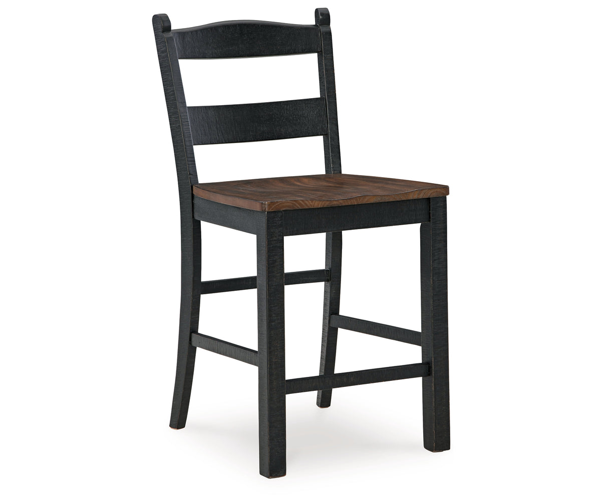 Valebeck Black/Brown Counter Height Barstool, Set of 2 from Ashley - Luna Furniture