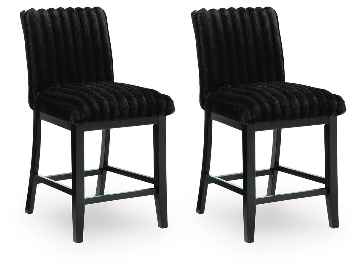 Mervannie Gray/Black Counter Height Barstool, Set of 2 from Ashley Furniture - Luna Furniture