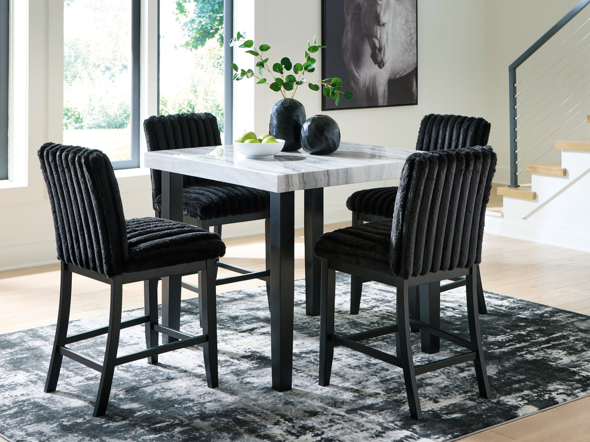 Mervannie Gray/Black Counter Height Set from Ashley Furniture - Luna Furniture