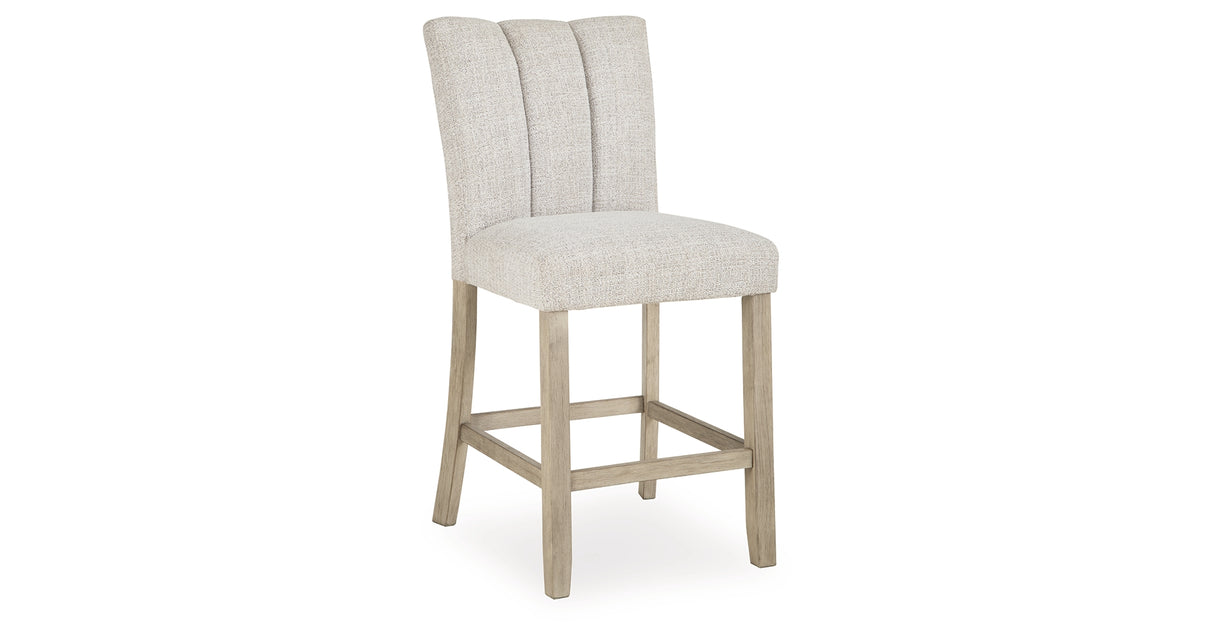 Larawyn Bisque Counter Height Barstool, Set of 2 from Ashley - Luna Furniture