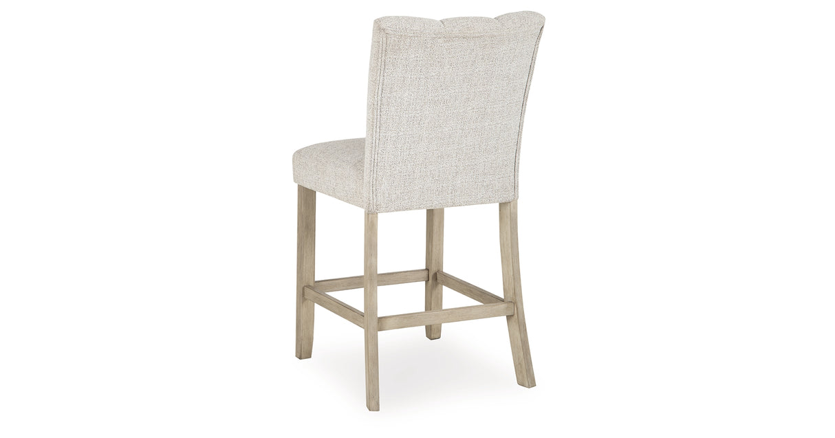 Larawyn Bisque Counter Height Barstool, Set of 2 from Ashley - Luna Furniture