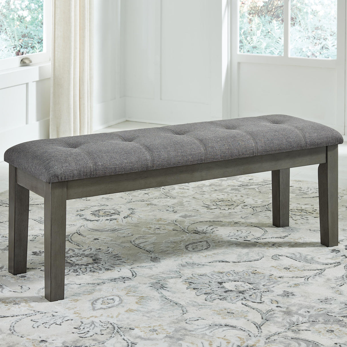Hallanden Two-tone Gray 50" Dining Bench from Ashley Furniture - Luna Furniture