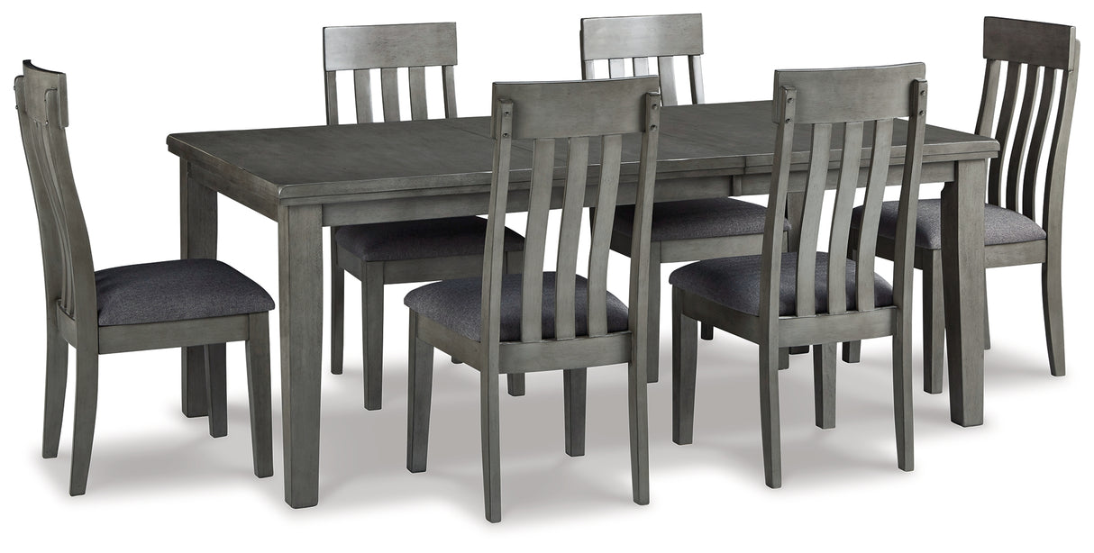 Hallanden Two-tone Gray Extendable Dining Set from Ashley Furniture - Luna Furniture
