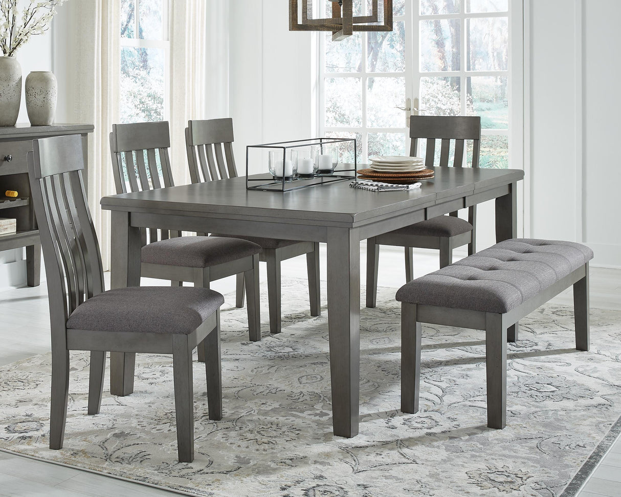 Hallanden Two-tone Gray Extendable Dining Set from Ashley Furniture - Luna Furniture