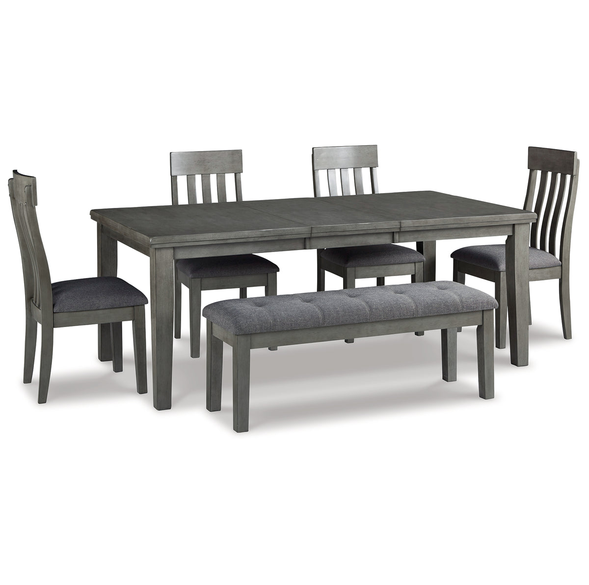 Hallanden Two-tone Gray Extendable Dining Set from Ashley Furniture - Luna Furniture