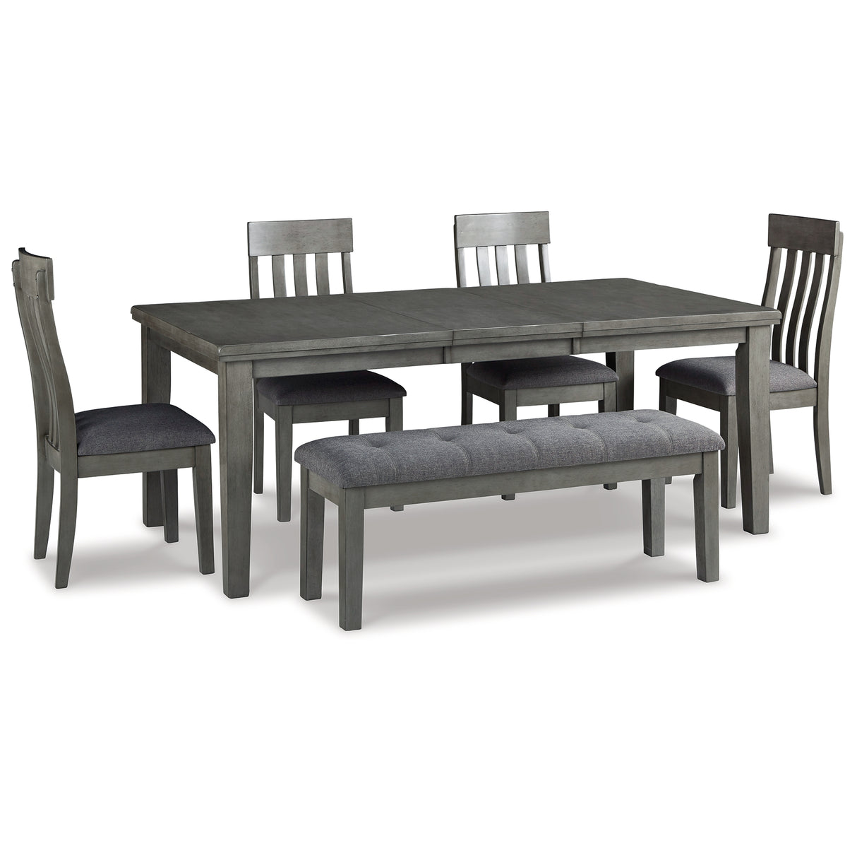 Hallanden Two-tone Gray Extendable Dining Set from Ashley Furniture - Luna Furniture