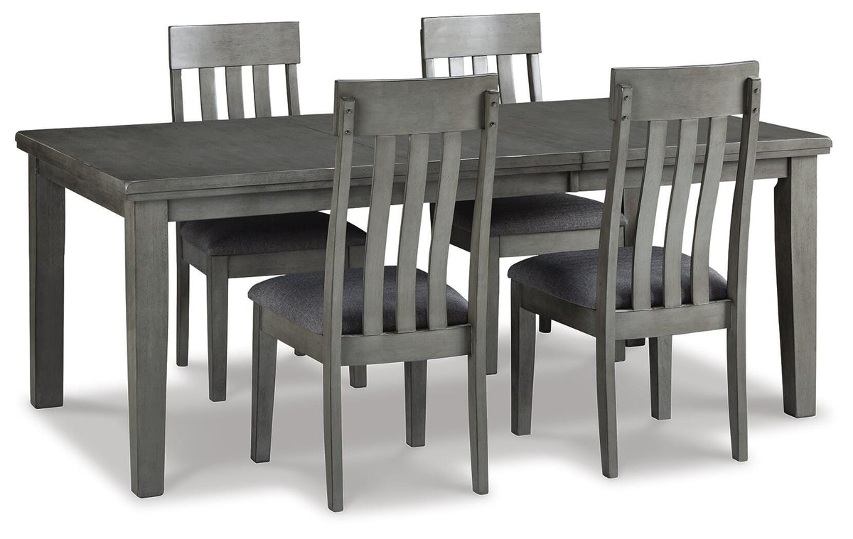 Hallanden Two-tone Gray Extendable Dining Set from Ashley Furniture - Luna Furniture